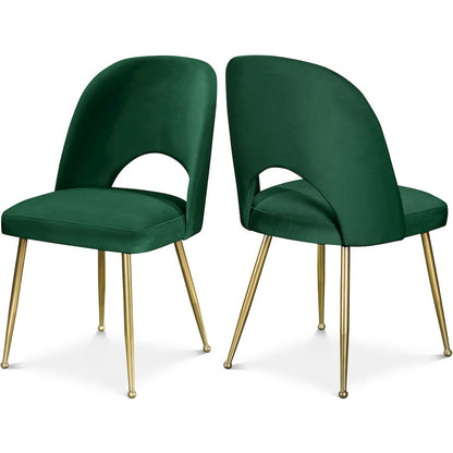 Logan Green Velvet Dining Chair, Set of 2