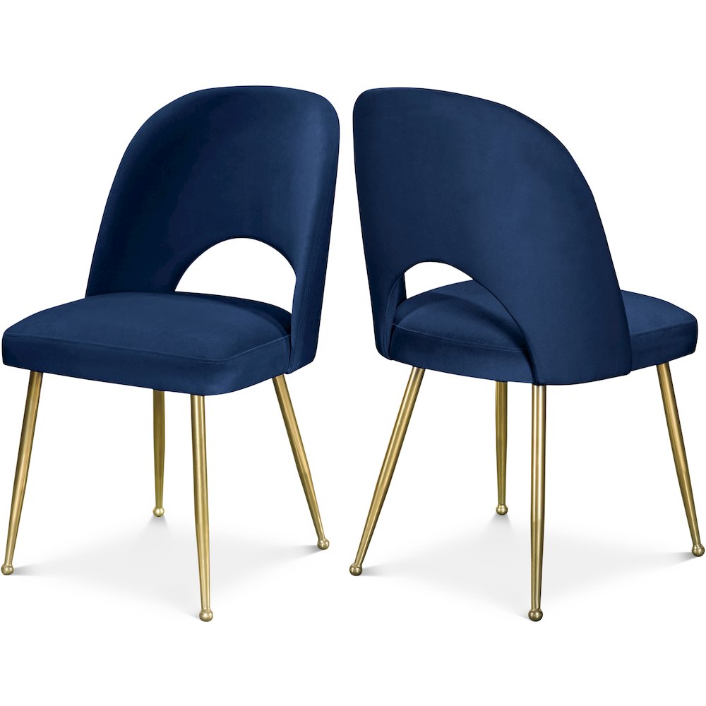 Logan Navy Velvet Dining Chair, Set of 2
