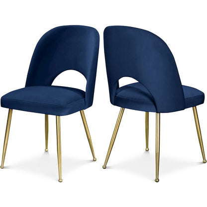 Logan Navy Velvet Dining Chair, Set of 2