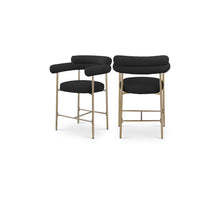 Blake Black Boucle Fabric Counter Stool, Set of 2