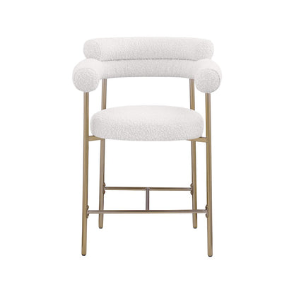 Blake Cream Boucle Fabric Counter Stool, Set of 2