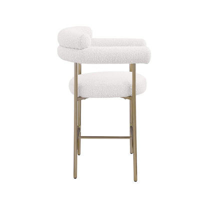 Blake Cream Boucle Fabric Counter Stool, Set of 2