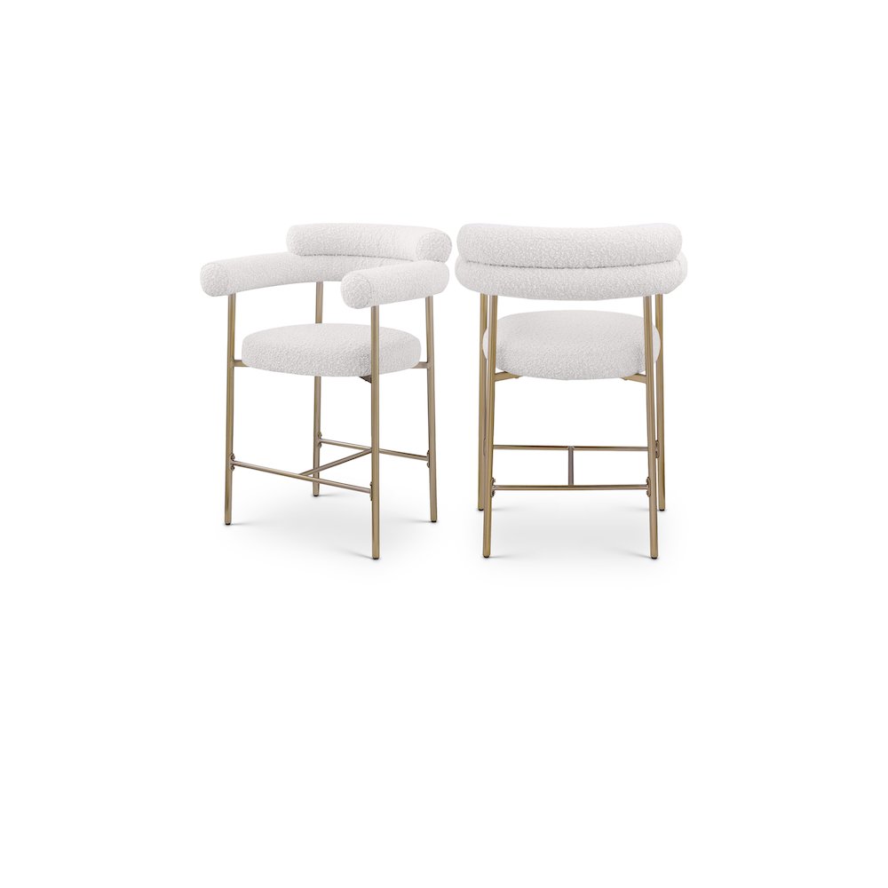 Blake Cream Boucle Fabric Counter Stool, Set of 2