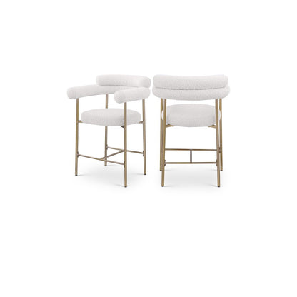 Blake Cream Boucle Fabric Counter Stool, Set of 2