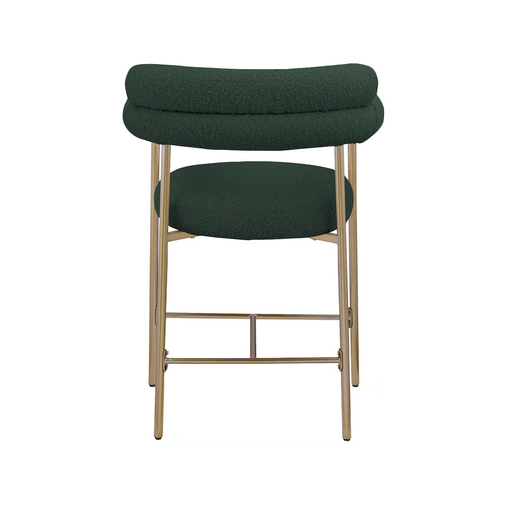 Blake Green Boucle Fabric Counter Stool, Set of 2
