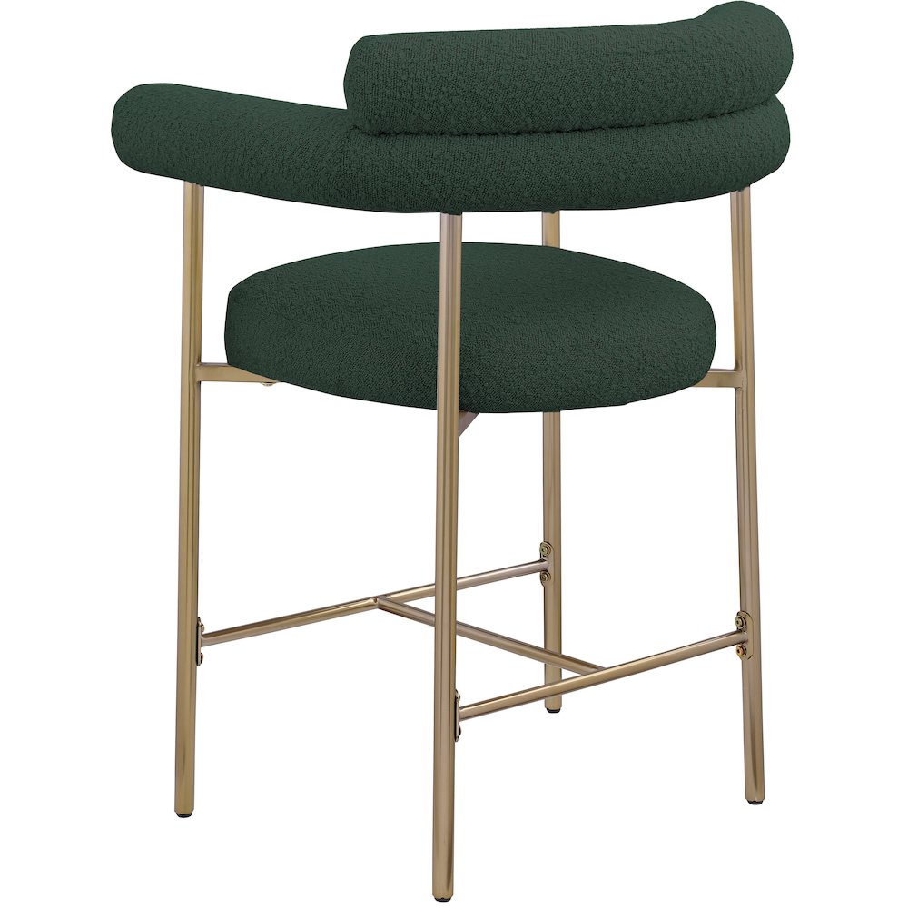Blake Green Boucle Fabric Counter Stool, Set of 2