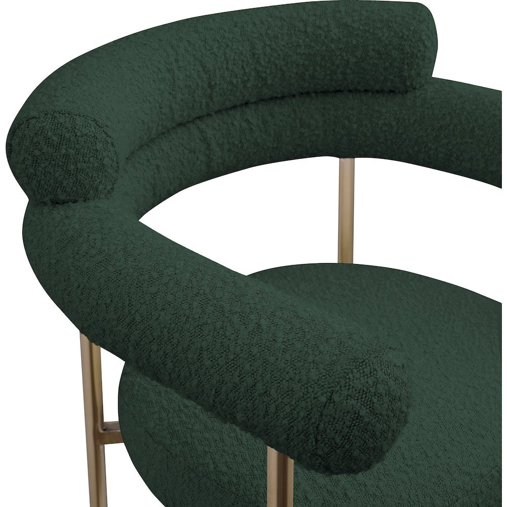 Blake Green Boucle Fabric Counter Stool, Set of 2