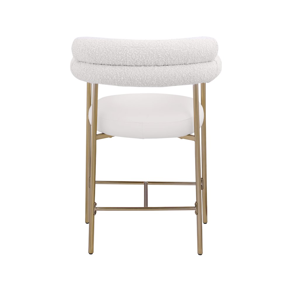 Blake Cream Boucle Fabric / Vegan Leather Counter Stool, Set of 2