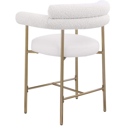 Blake Cream Boucle Fabric / Vegan Leather Counter Stool, Set of 2