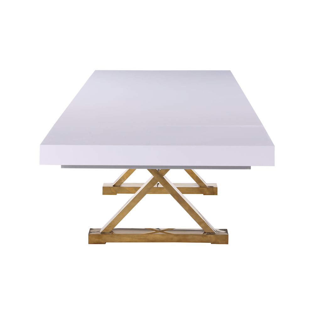 Excel White Lacquer Extendable Dining Table