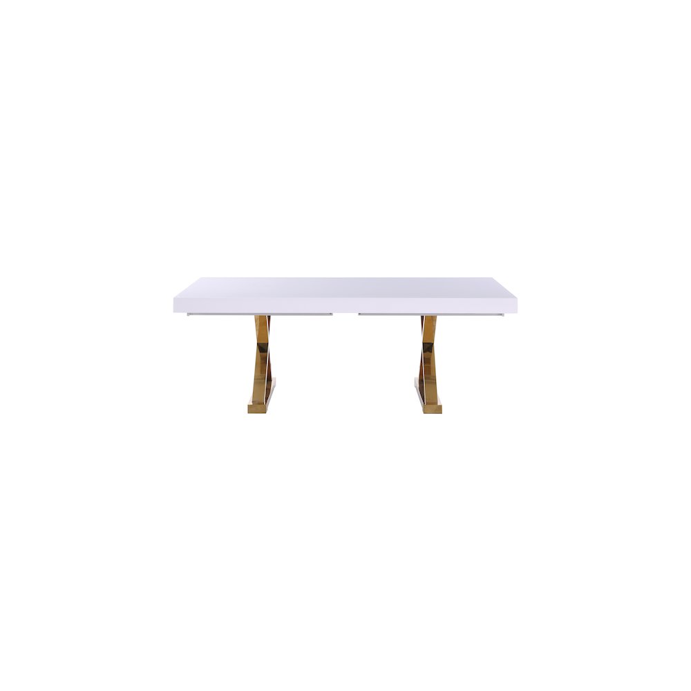 Excel White Lacquer Extendable Dining Table