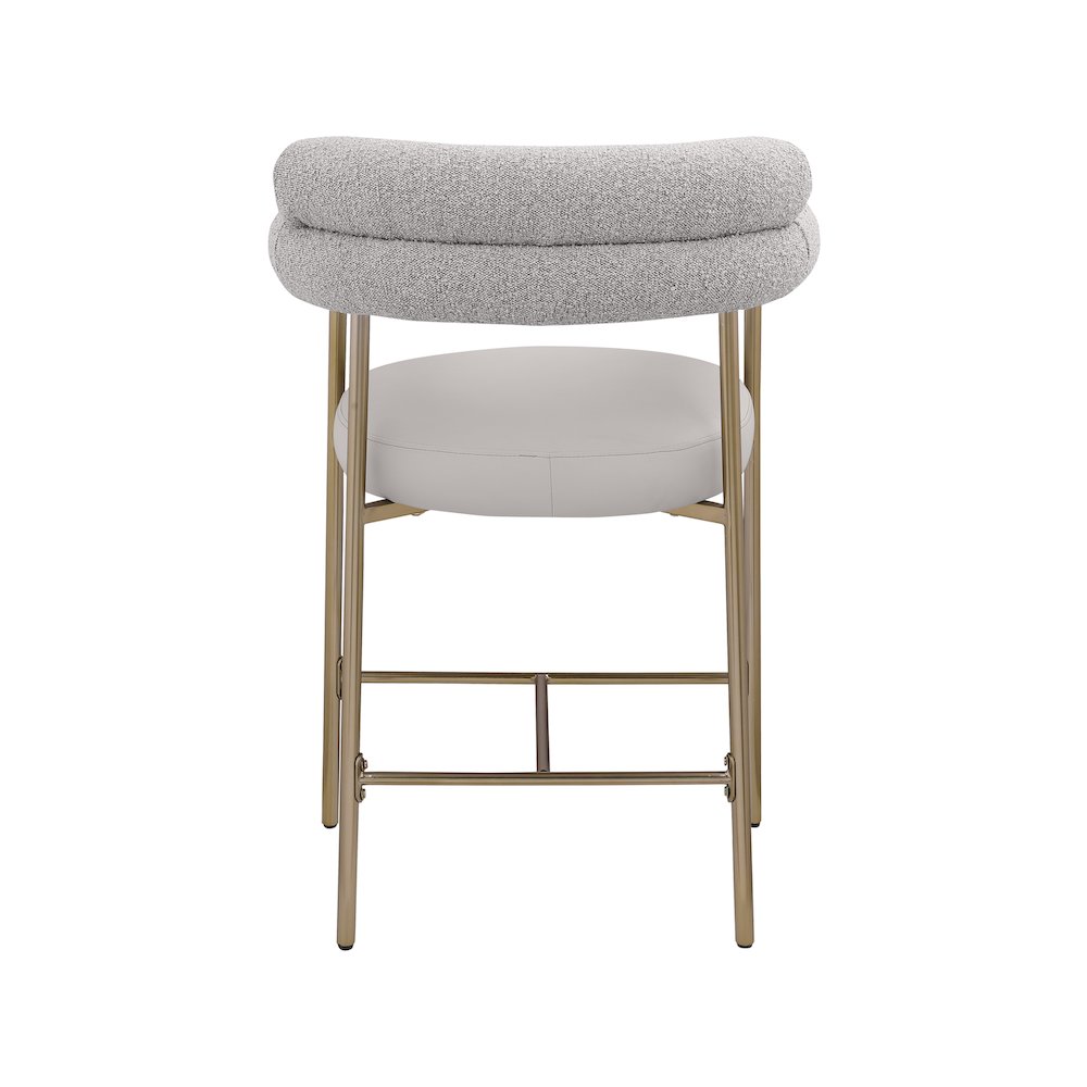 Blake Taupe Boucle Fabric / Vegan Leather Counter Stool, Set of 2