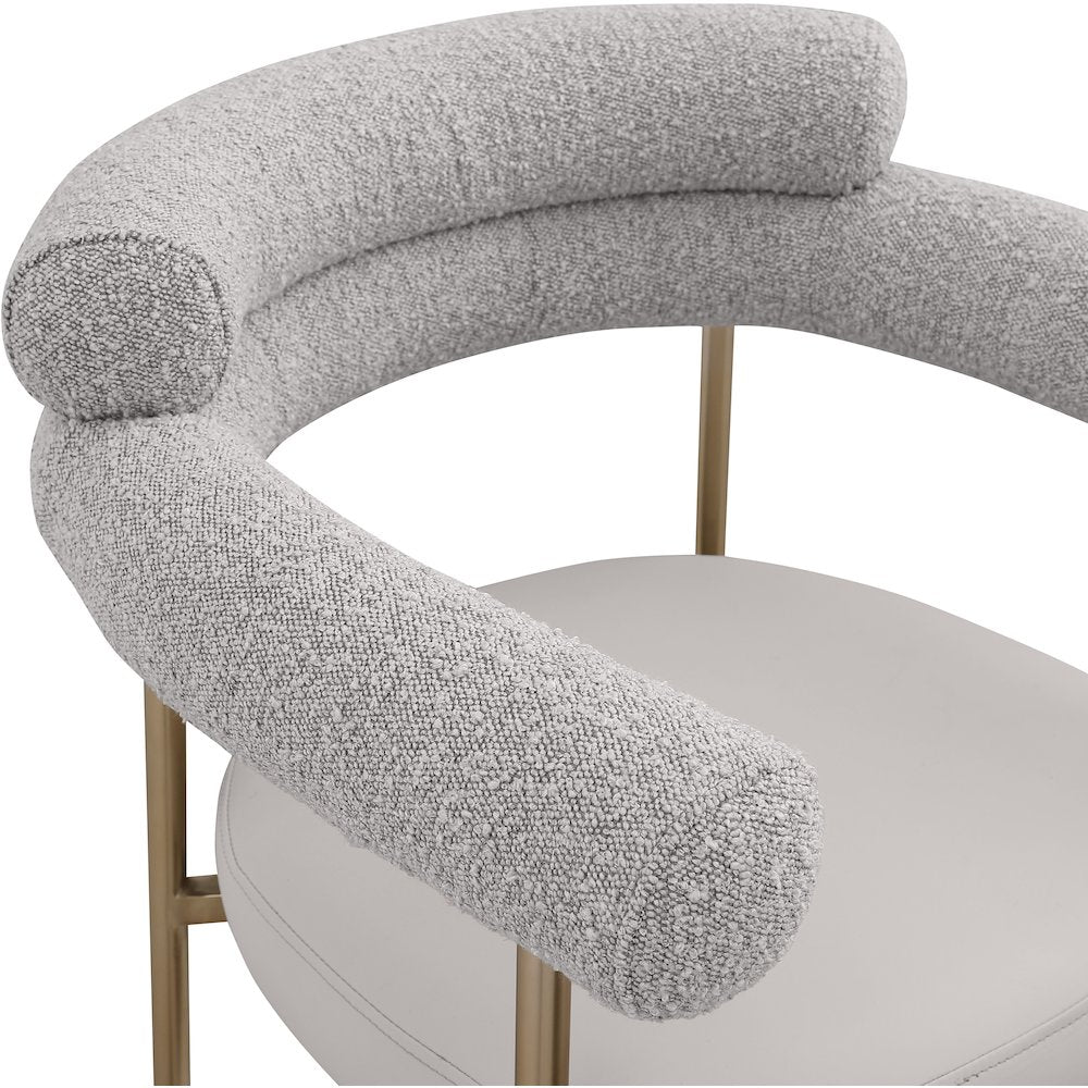 Blake Taupe Boucle Fabric / Vegan Leather Counter Stool, Set of 2