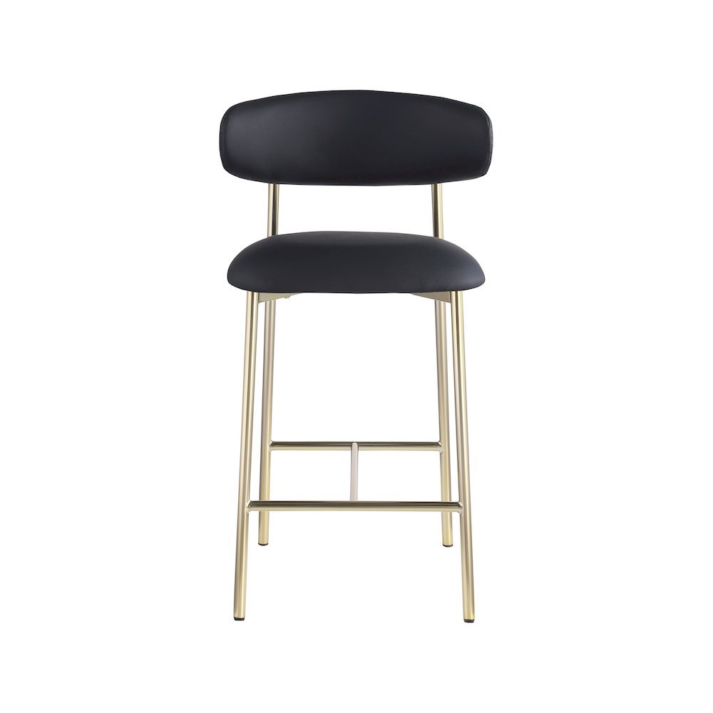 Lupita Black Vegan Leather Counter Stool, Set of 2