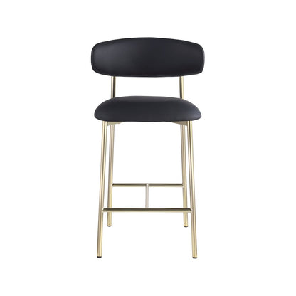 Lupita Black Vegan Leather Counter Stool, Set of 2