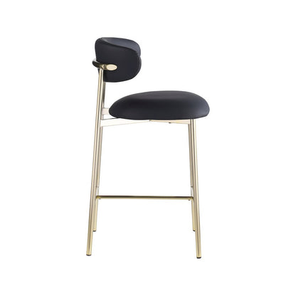 Lupita Black Vegan Leather Counter Stool, Set of 2