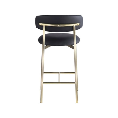 Lupita Black Vegan Leather Counter Stool, Set of 2