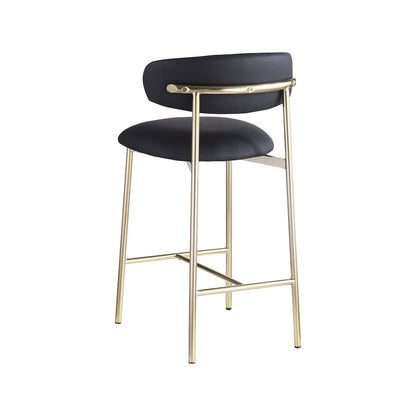 Lupita Black Vegan Leather Counter Stool, Set of 2