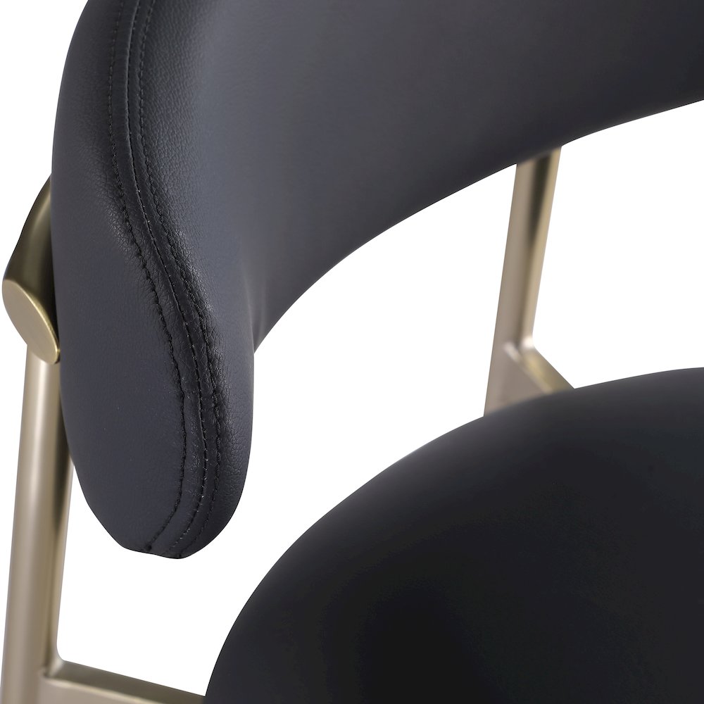 Lupita Black Vegan Leather Counter Stool, Set of 2