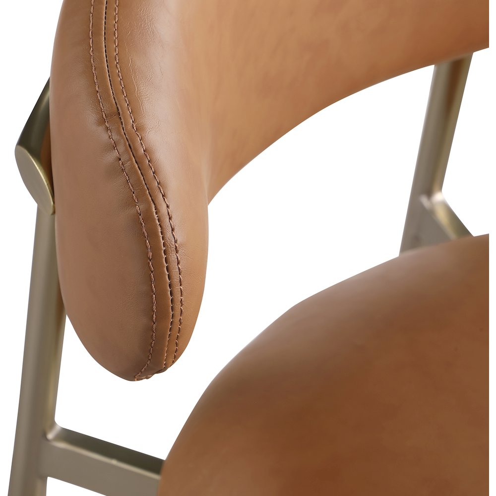 Lupita Cognac Vegan Leather Counter Stool, Set of 2