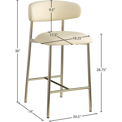 Lupita Cream Vegan Leather Counter Stool, Set of 2