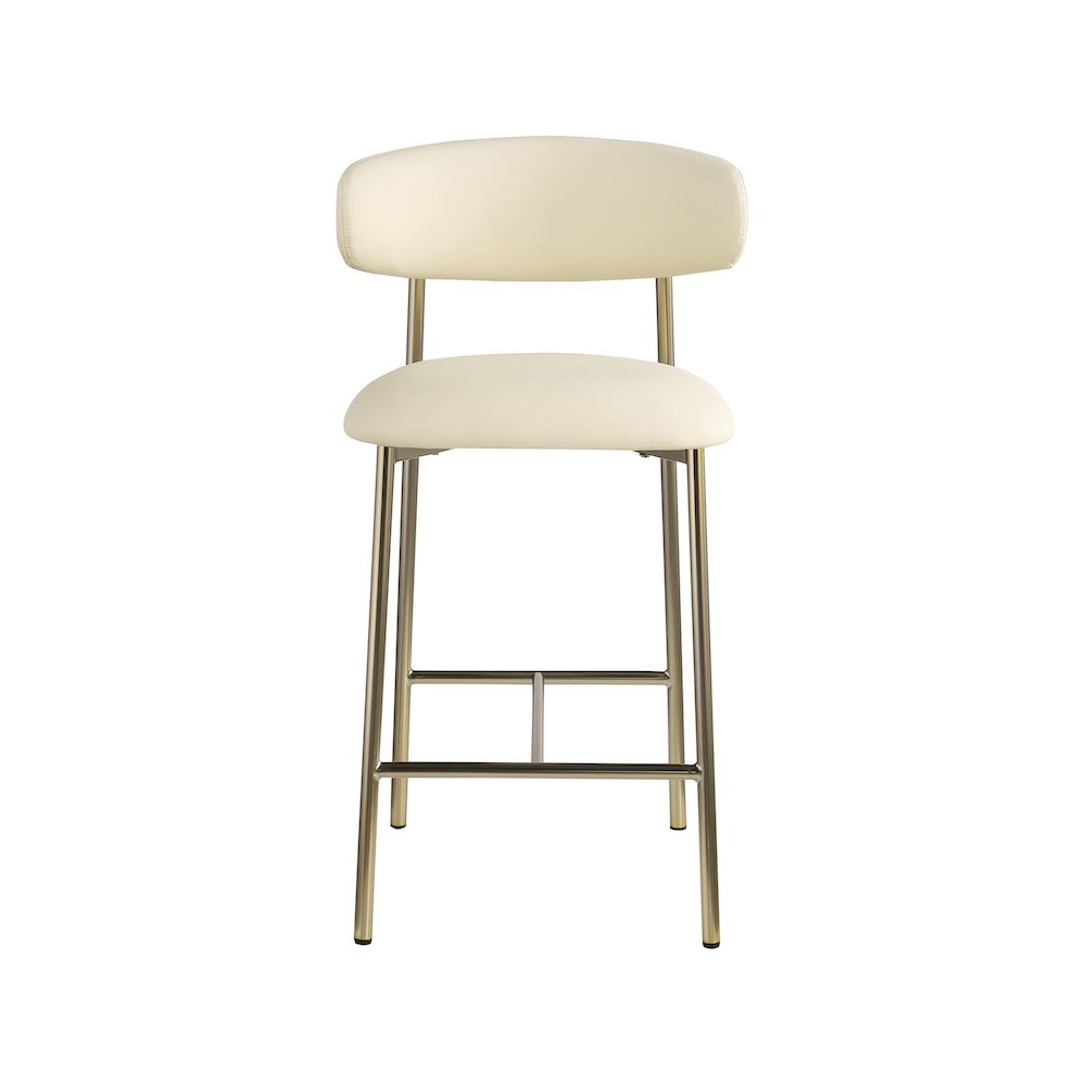 Lupita Cream Vegan Leather Counter Stool, Set of 2