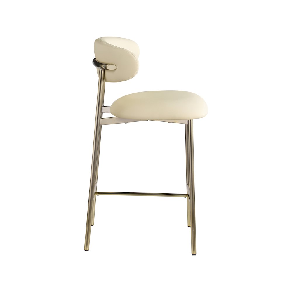 Lupita Cream Vegan Leather Counter Stool, Set of 2