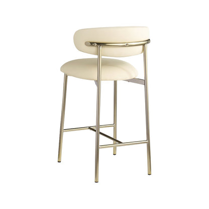 Lupita Cream Vegan Leather Counter Stool, Set of 2