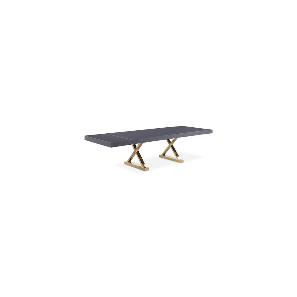 Excel Grey Oak Veneer Lacquer Extendable Dining Table