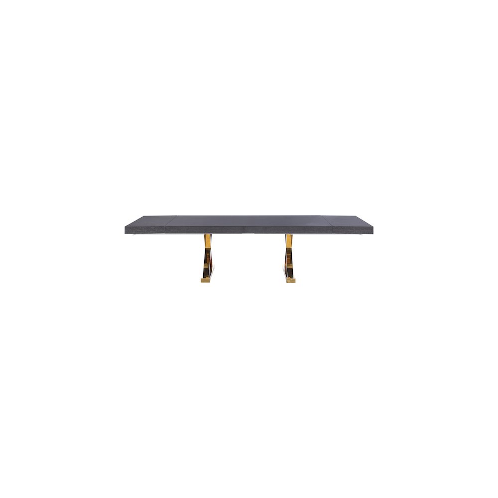 Excel Grey Oak Veneer Lacquer Extendable Dining Table