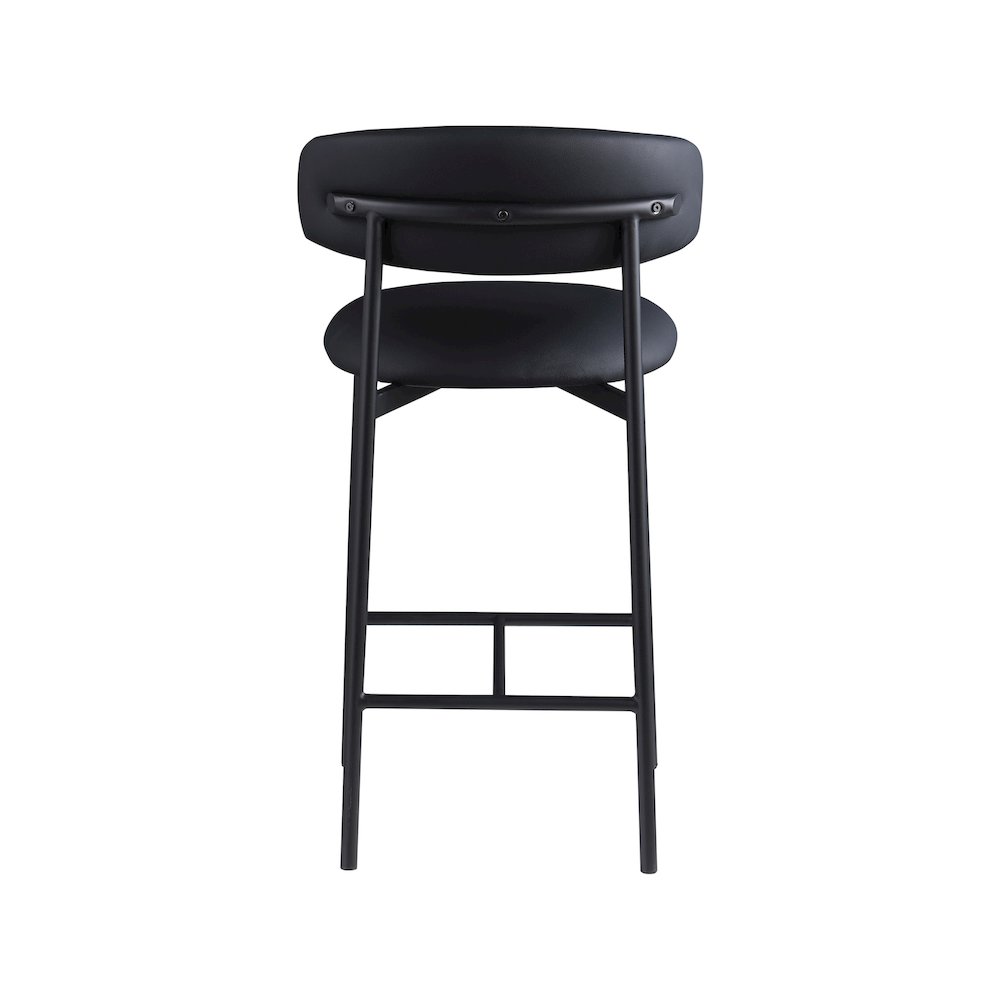 Lupita Black Vegan Leather Counter Stool, Set of 2