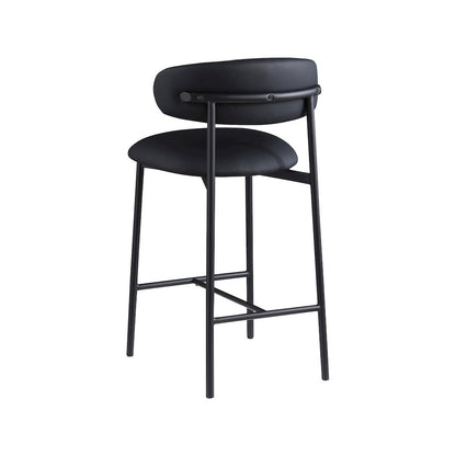 Lupita Black Vegan Leather Counter Stool, Set of 2
