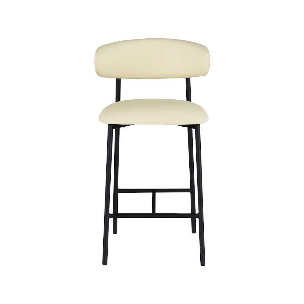 Lupita Cream Vegan Leather Counter Stool, Set of 2