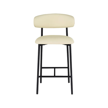 Lupita Cream Vegan Leather Counter Stool, Set of 2