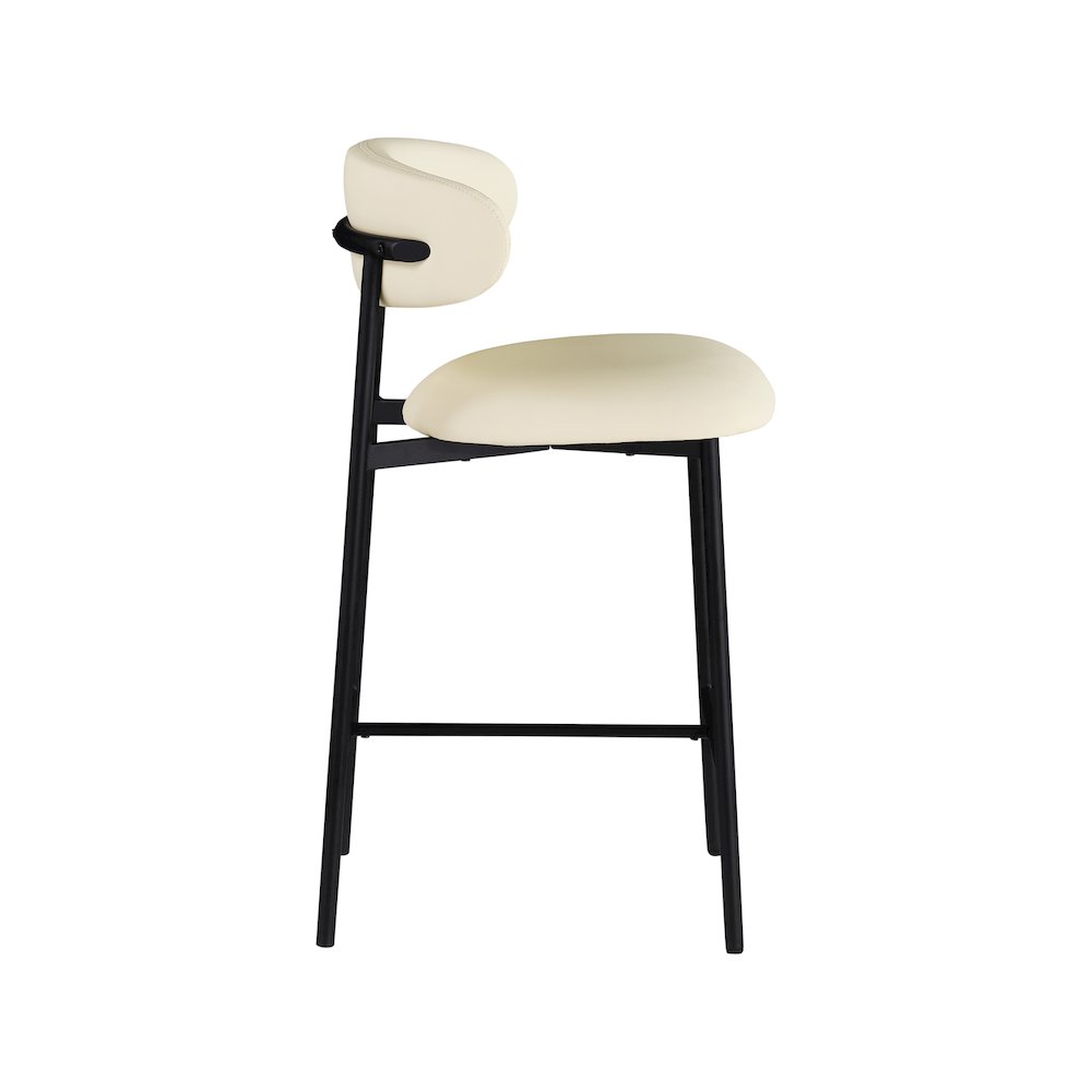 Lupita Cream Vegan Leather Counter Stool, Set of 2