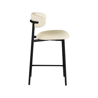 Lupita Cream Vegan Leather Counter Stool, Set of 2
