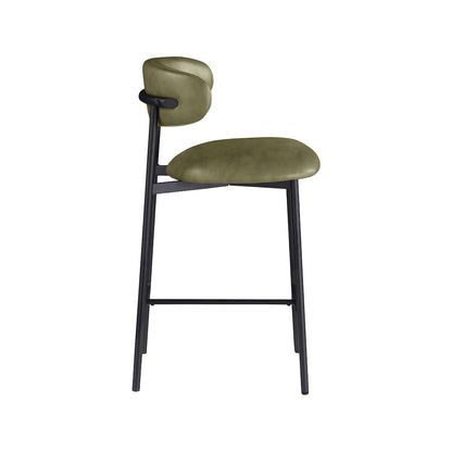 Lupita Olive Vegan Leather Counter Stool, Set of 2