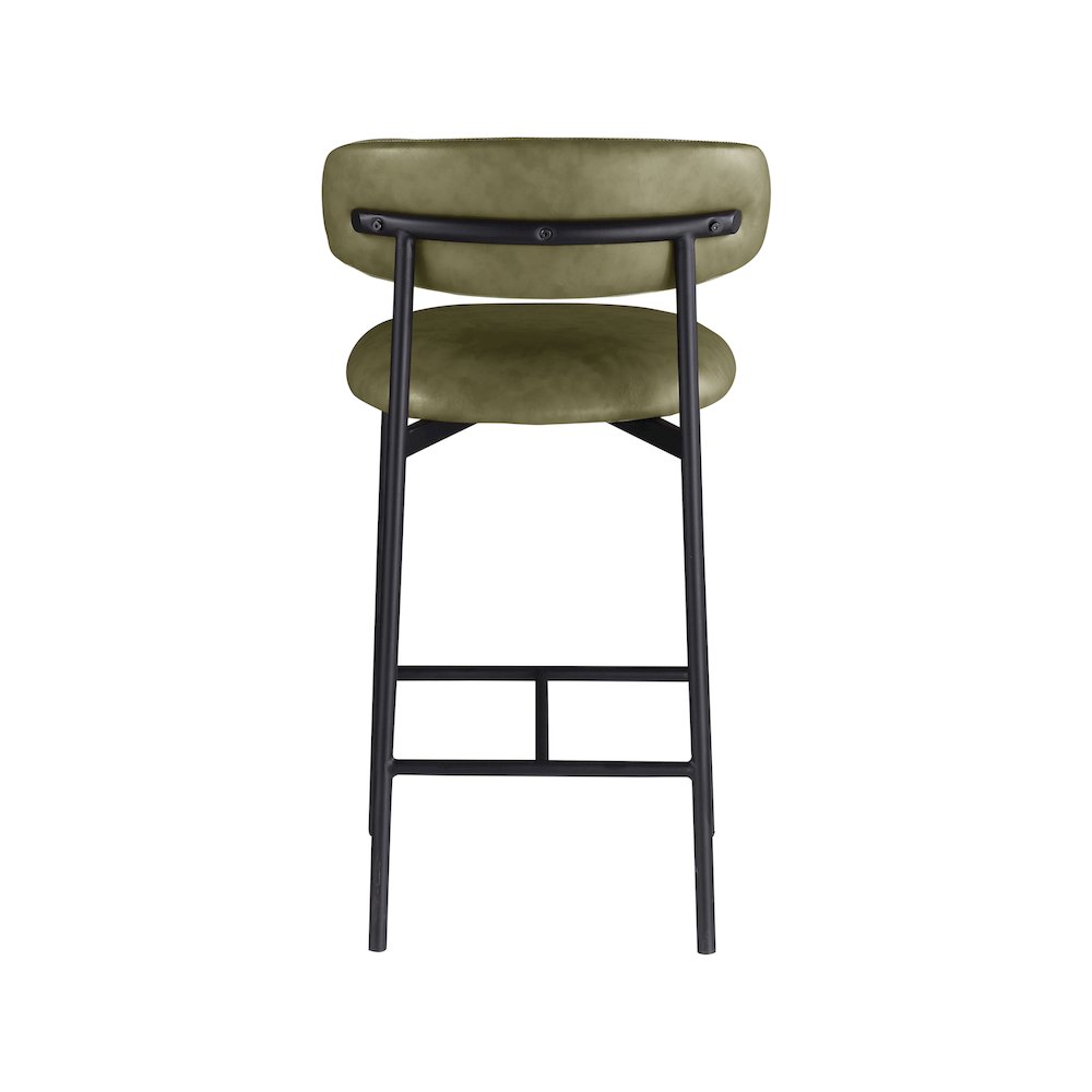Lupita Olive Vegan Leather Counter Stool, Set of 2