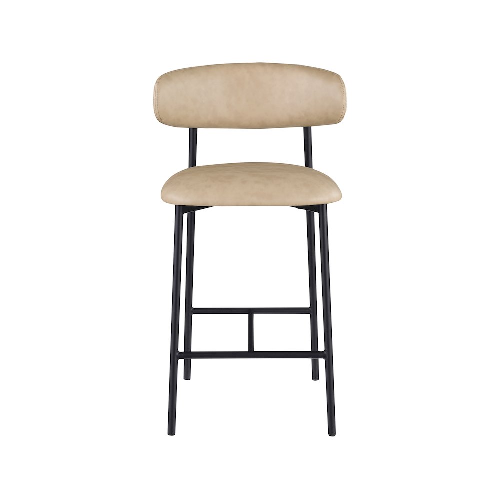 Lupita Tan Vegan Leather Counter Stool, Set of 2