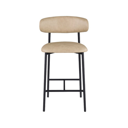 Lupita Tan Vegan Leather Counter Stool, Set of 2