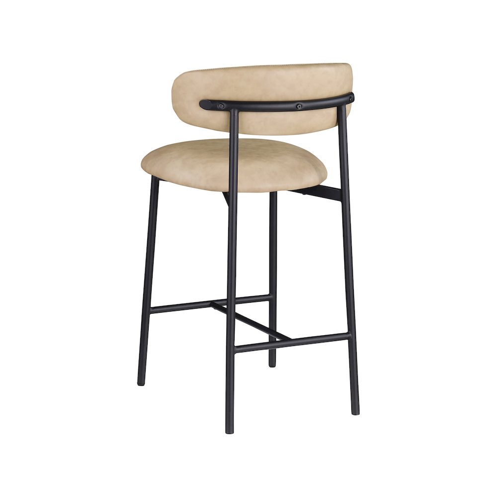 Lupita Tan Vegan Leather Counter Stool, Set of 2