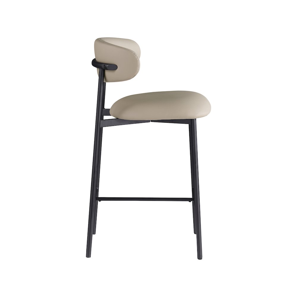 Lupita Taupe Vegan Leather Counter Stool, Set of 2