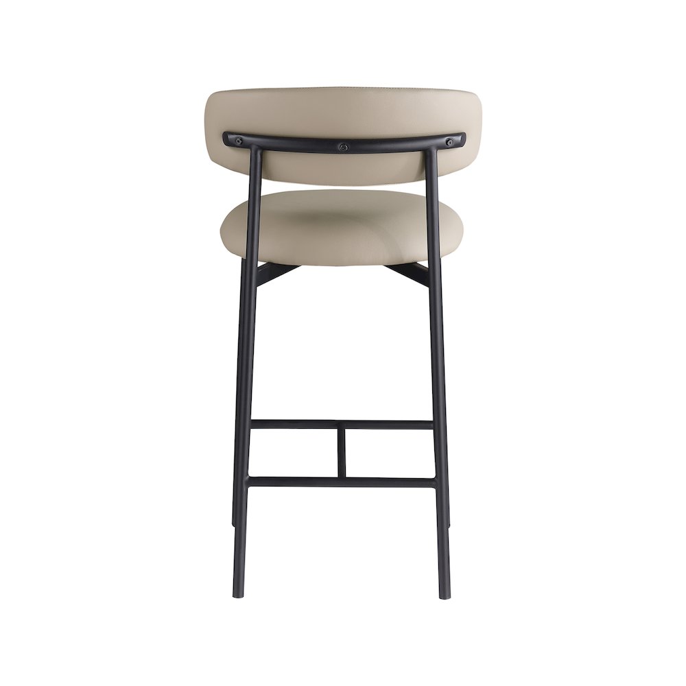 Lupita Taupe Vegan Leather Counter Stool, Set of 2