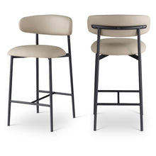 Lupita Taupe Vegan Leather Counter Stool, Set of 2