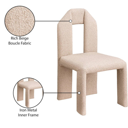 Bennett Beige Boucle Fabric Dining Chair, Set of 2