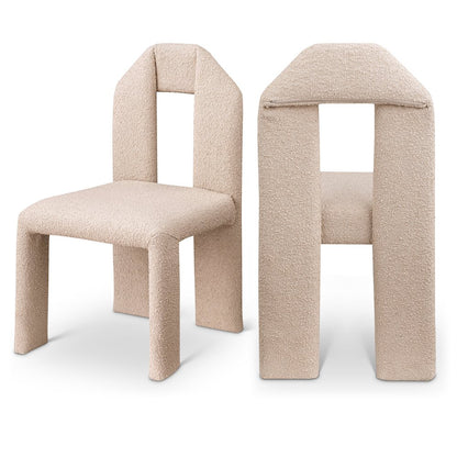 Bennett Beige Boucle Fabric Dining Chair, Set of 2