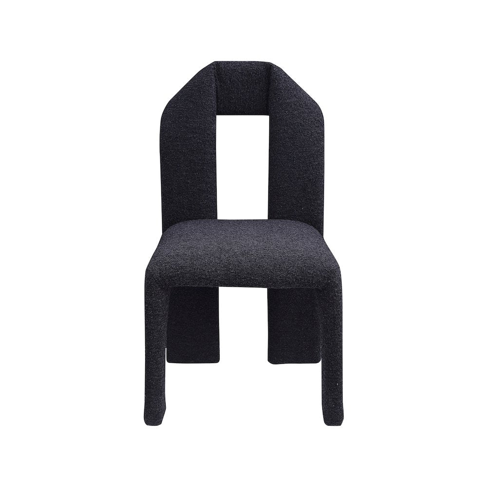 Bennett Black Boucle Fabric Dining Chair, Set of 2