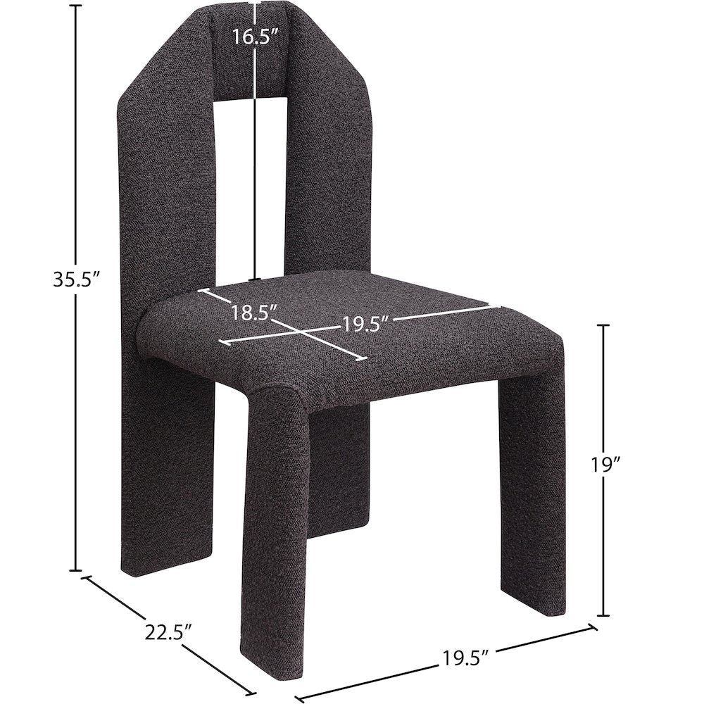 Bennett Brown Boucle Fabric Dining Chair, Set of 2