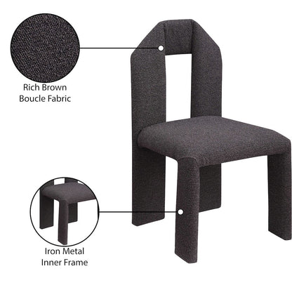 Bennett Brown Boucle Fabric Dining Chair, Set of 2