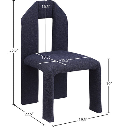 Bennett Navy Boucle Fabric Dining Chair, Set of 2